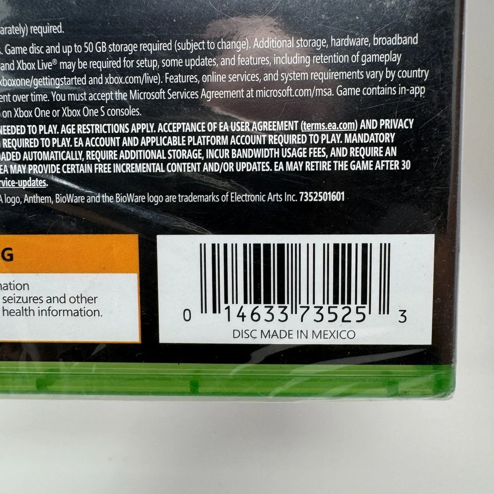Brand New Sealed Anthem Microsoft Xbox One by BioWare
